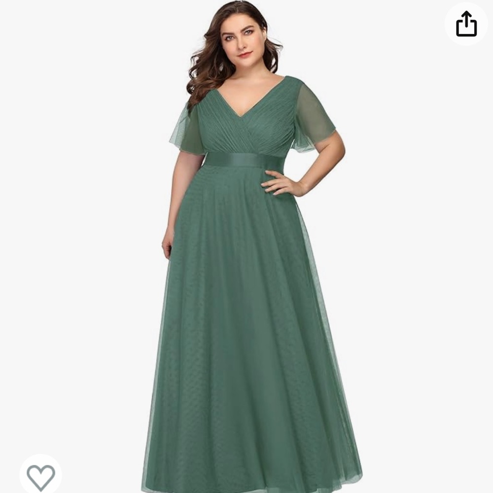 Ever-Pretty Women's Double V-Neck Empire Waist Plus Size Evening Dress